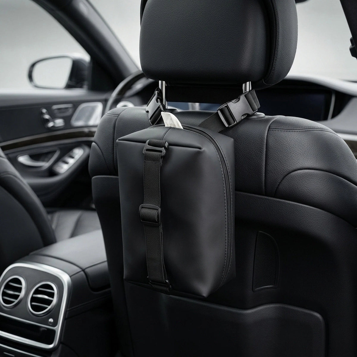 Car Box for Vehicle Interior with Seat Backrest and Armrest Storage
