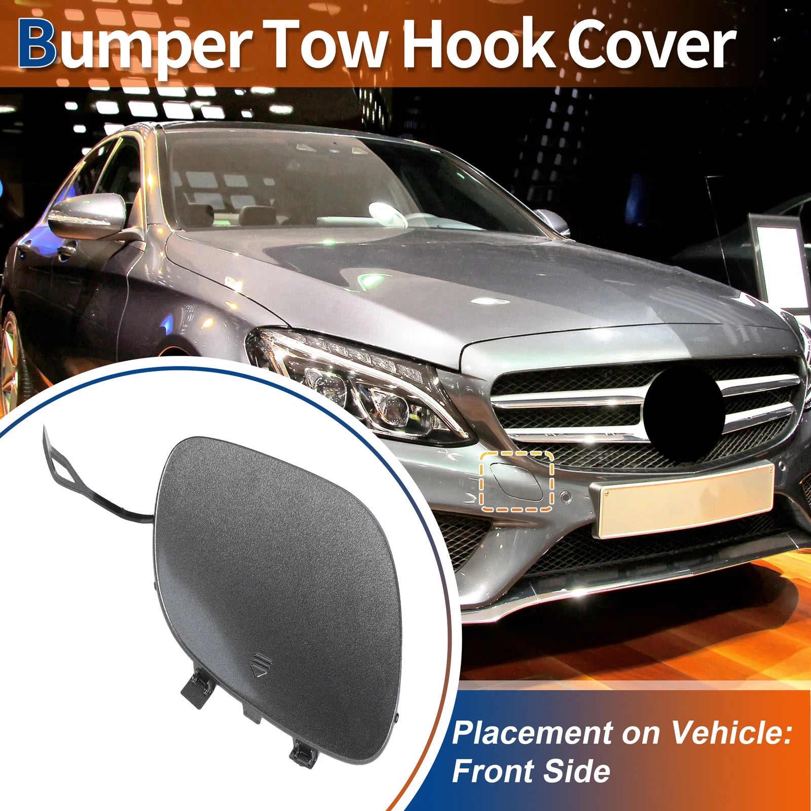 Front Tow Hook Cover Replacement for Mercedes-Benz C300 (2015–2018)