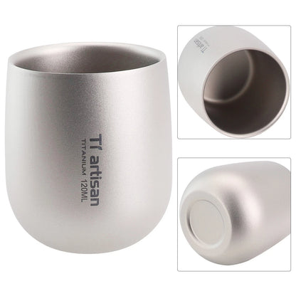 120ml Titanium Double Wall Camping Mug for Outdoor Use (No Part Numbers)