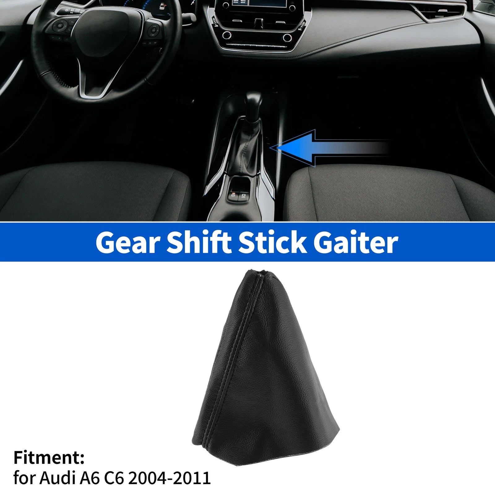 Gear Shift Stick Gaiter Replacement for Audi A6 C6 (2004–2011) Black