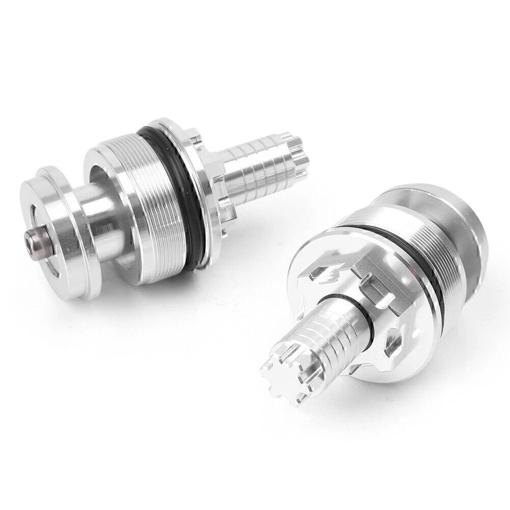2 Pcs Front Fork Shock Absorber Screw Cover Cap Silver For Yamaha YZF-R25/R3