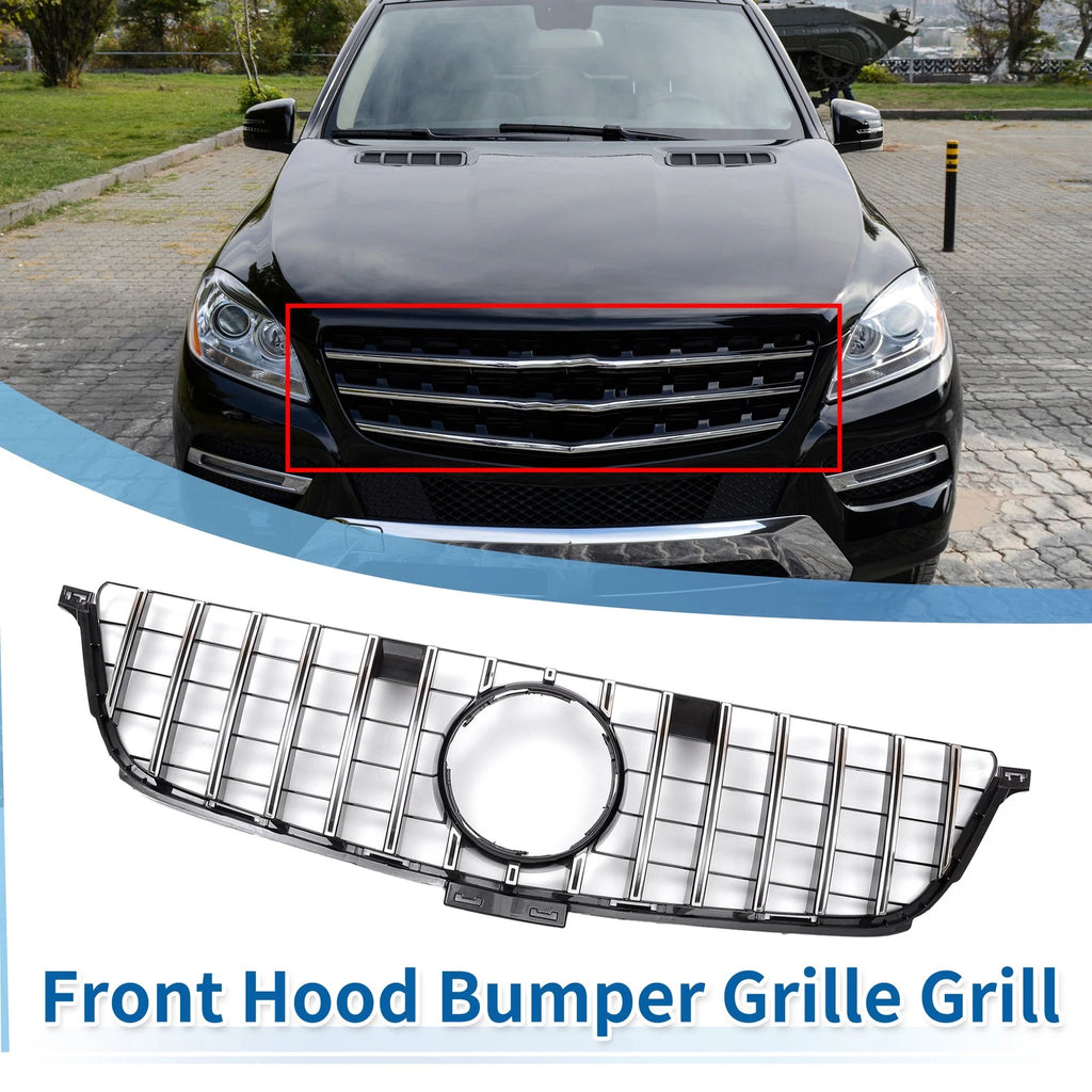 Front Upper Bumper Grille for Mercedes-Benz ML250 (2015–2015) Chrome
