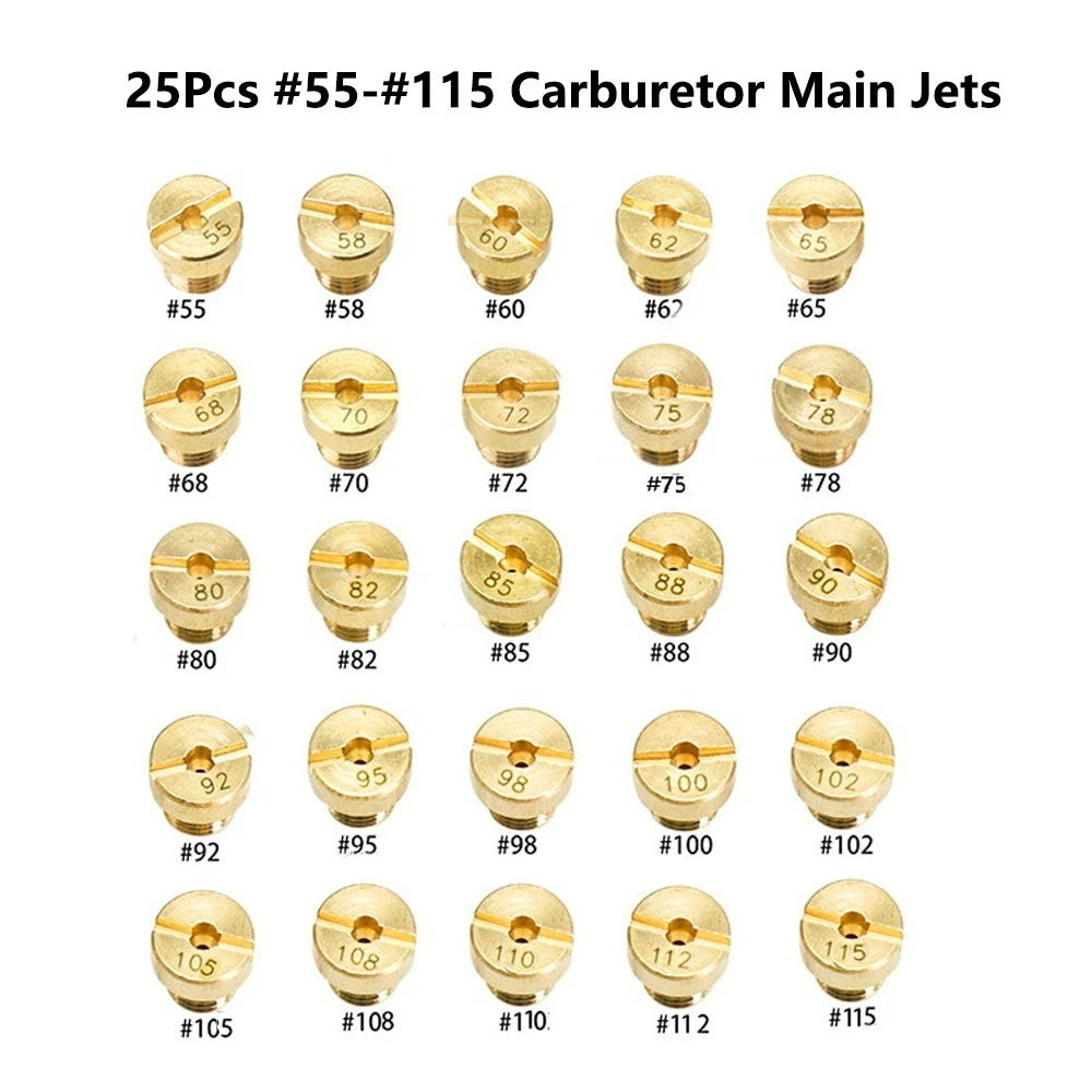 25Pcs M50.75 Carburetor Main Jet Replace For Dellorto PHBG SHA Carb #55-#115