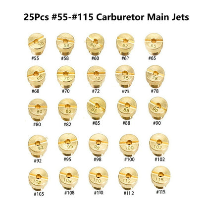 25Pcs M50.75 Carburetor Main Jet Replace For Dellorto PHBG SHA Carb #55-#115