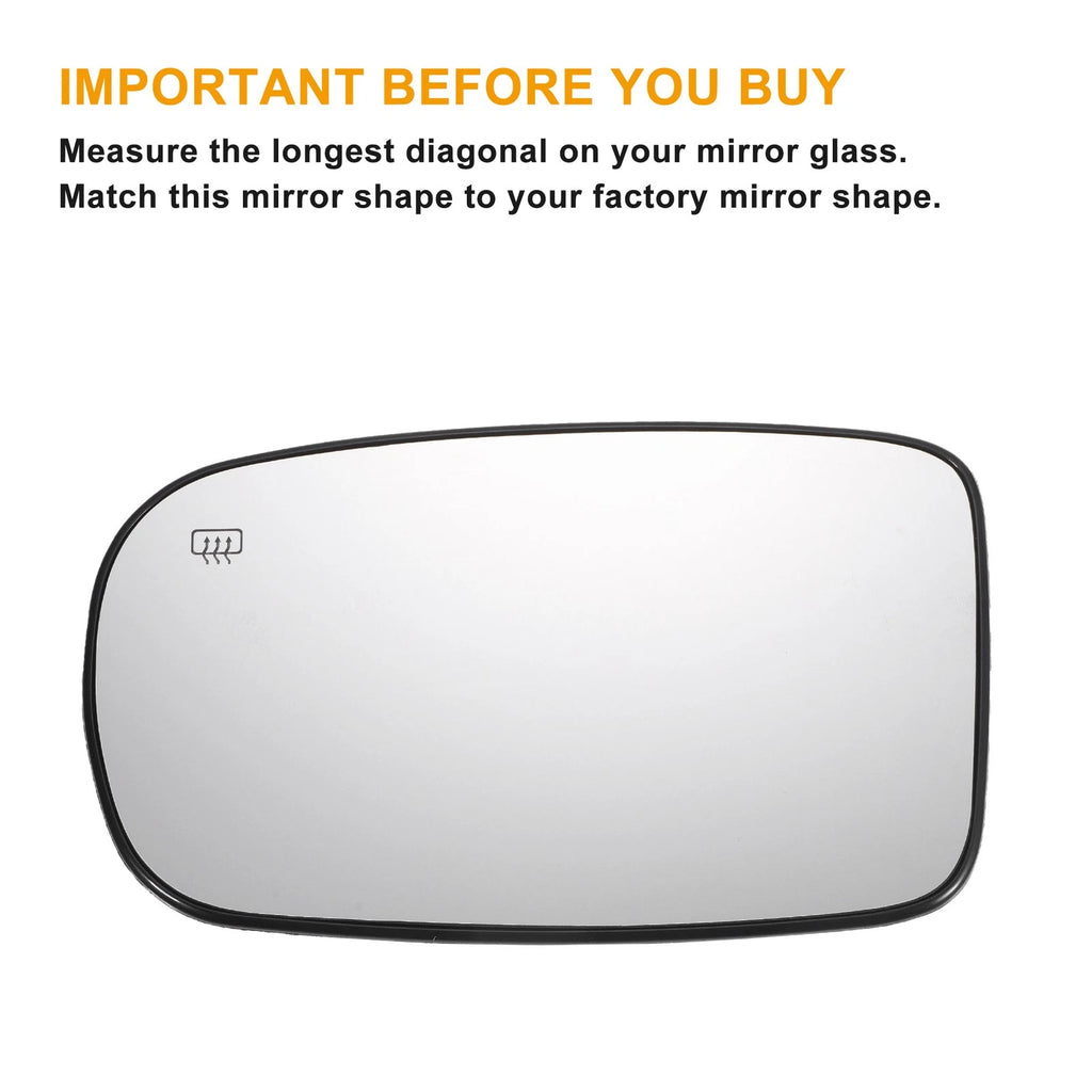 Left Side Mirror Glass with Back Heated for Chrysler Dodge Charger (2011–2023)
