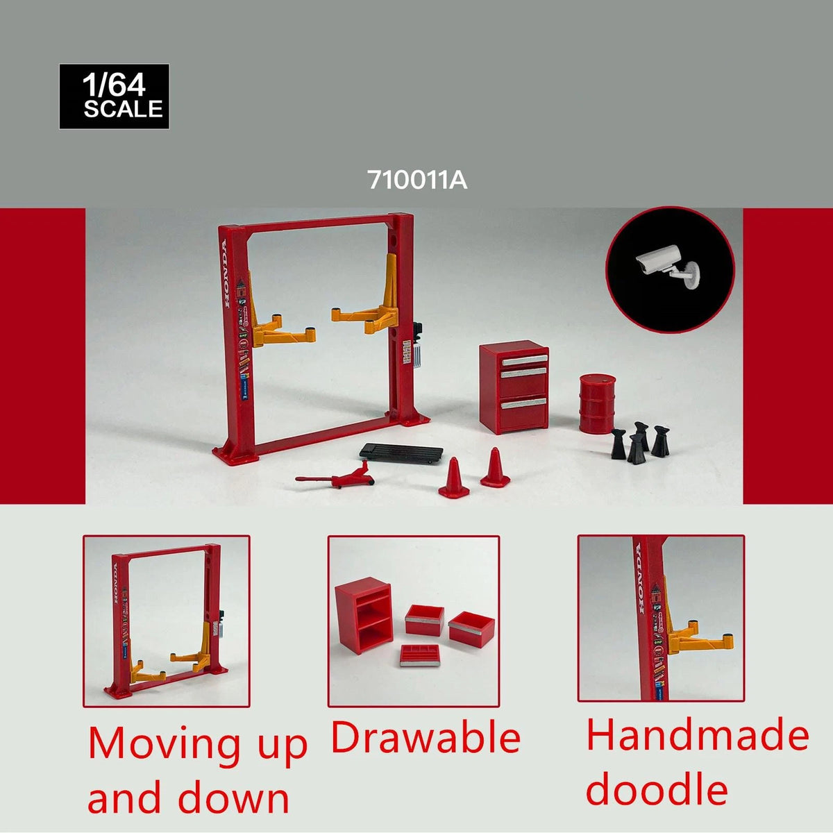 1/64 Scale Diecast Garage Tool Set for Model Cars