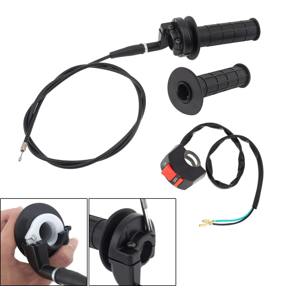 Throttle Accelerator Handle Grip Cable Set for 50cc 150cc 250cc ATV (7/8")