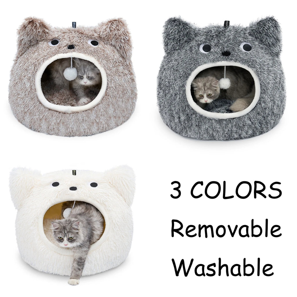Cat Bed Cave for Dogs Cats Self Warming (Comfortable Soft Plush)