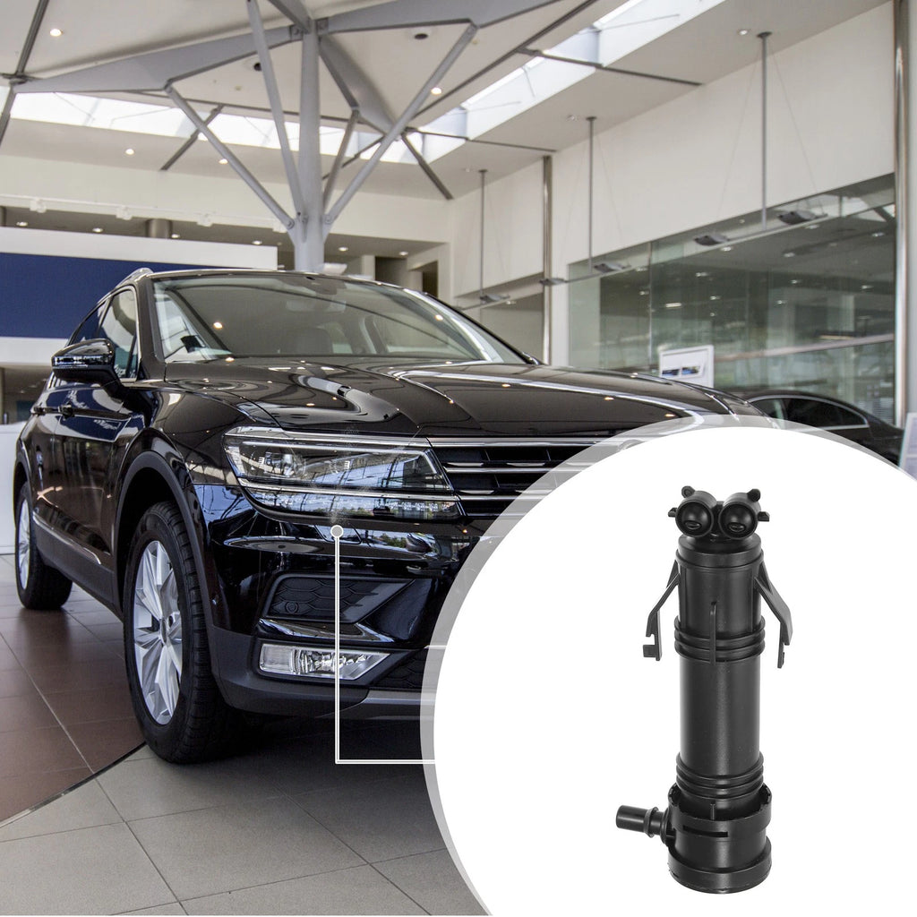 Front Left Headlight Washer Nozzle Sprayer Jet Black for Volkswagen Tiguan (2017–2024)