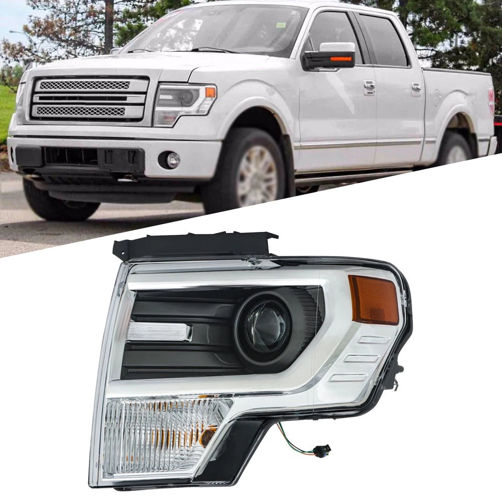 Chrome HID Front Headlight for Ford F150 (2013–2014) Left/Driver Side