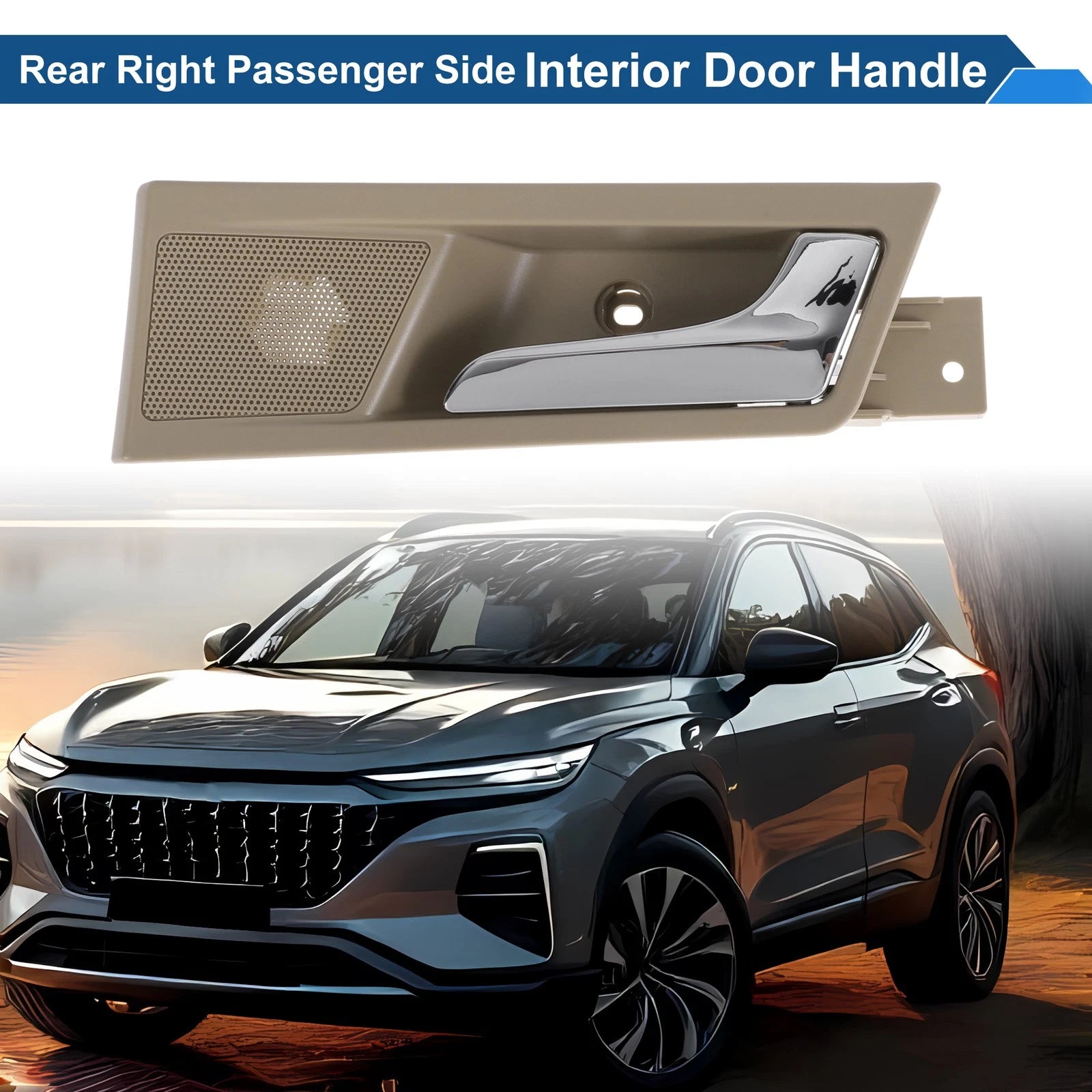 Rear Right Passenger Side Interior Door Handle for Roewe 350 (2012–2015) Beige Chrome