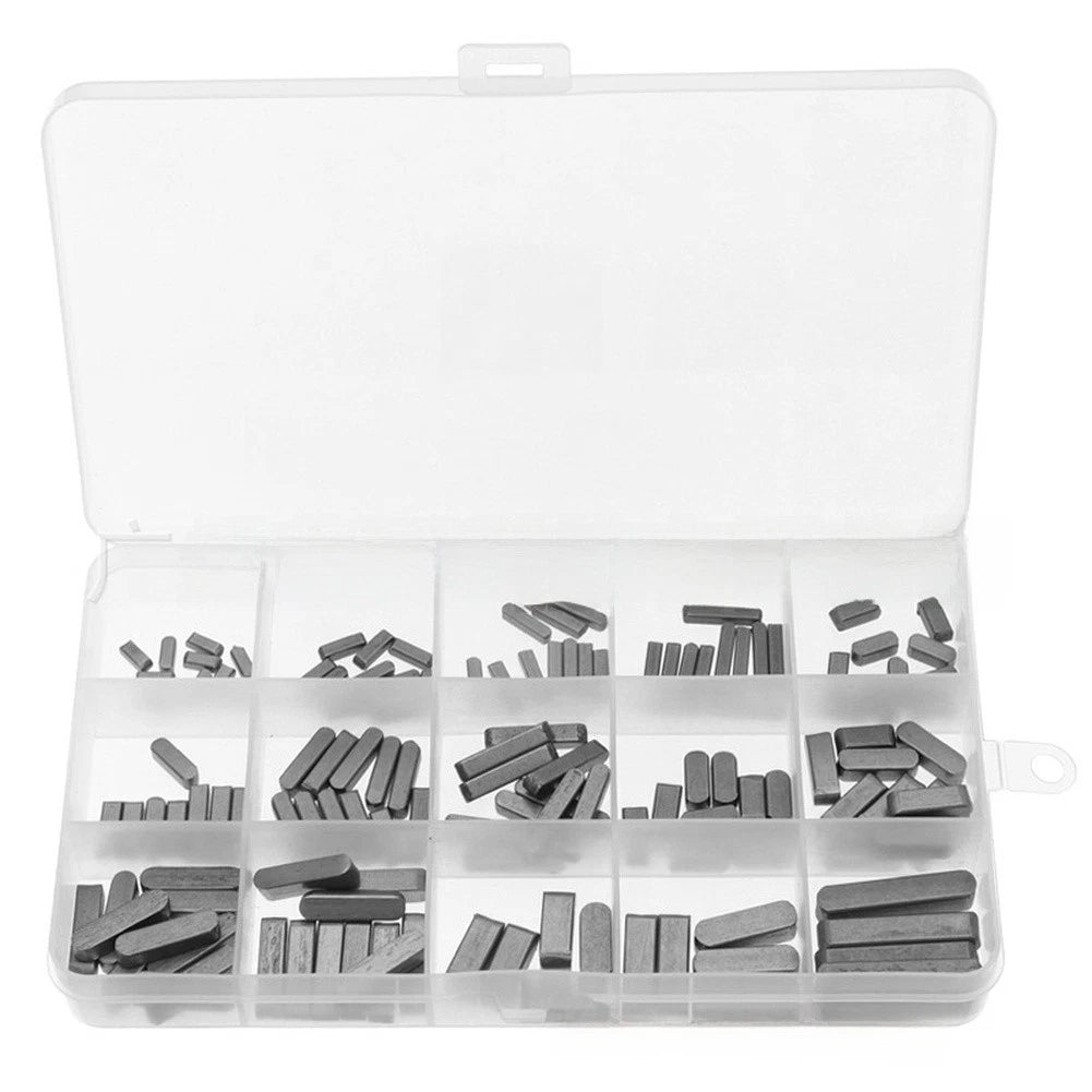 175Pcs Parallel Drive Shaft Key Set Carbon Steel Assortment for Engineering Use