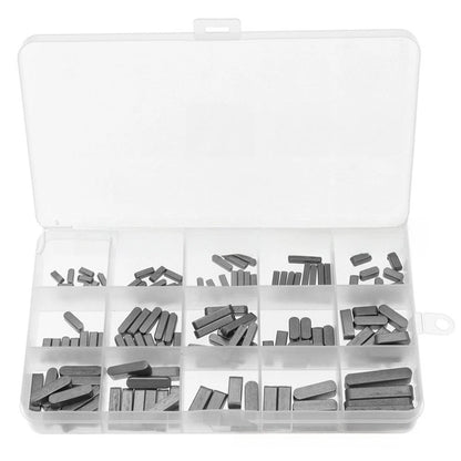 175Pcs Parallel Drive Shaft Key Set Carbon Steel Assortment for Engineering Use