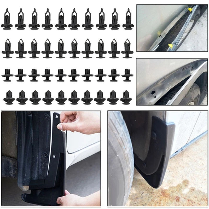 40pcs Car Retainer Push Pin Rivet Fasteners Trim Moulding Clip Kit
