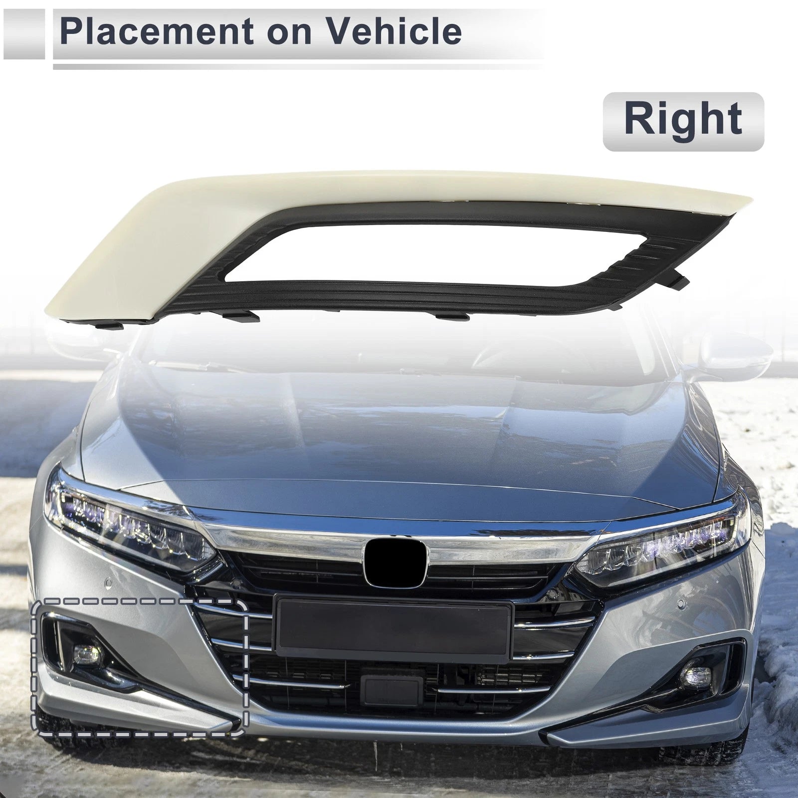 1 Pc Front Right Fog Light Grill for Ford Fusion (2017–2018)