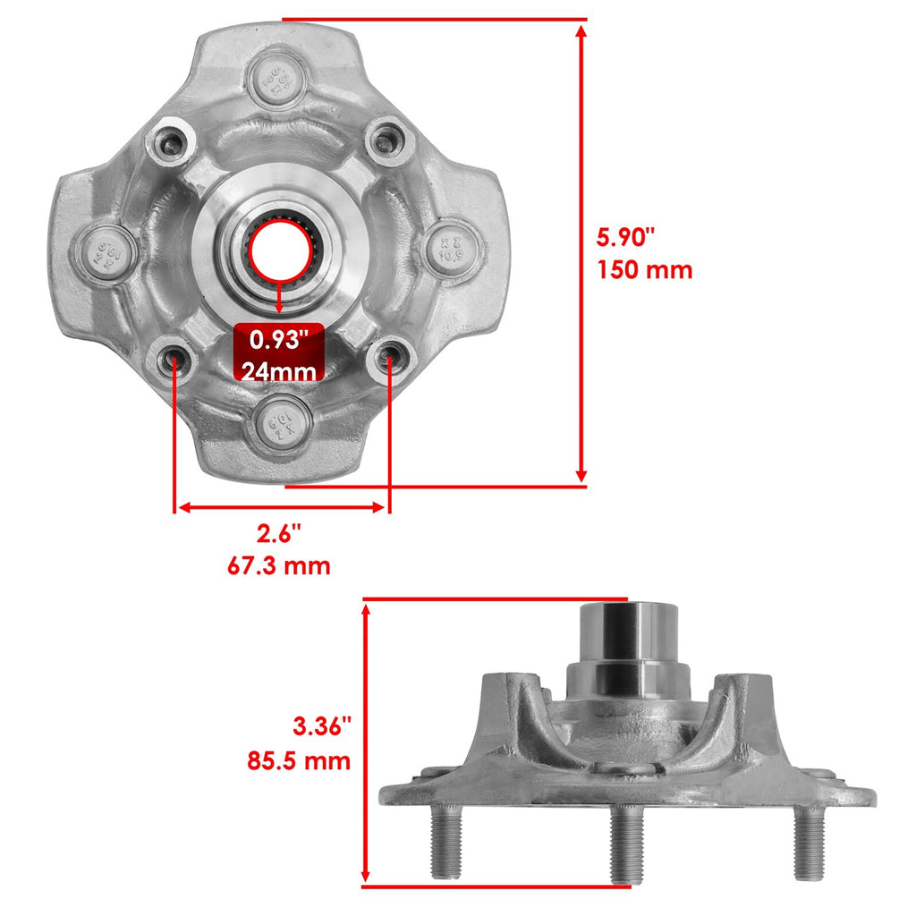 Caltric Front Wheel Hub Replacement for Honda Foreman 500 TRX500FM (2007–2011) Left/Right