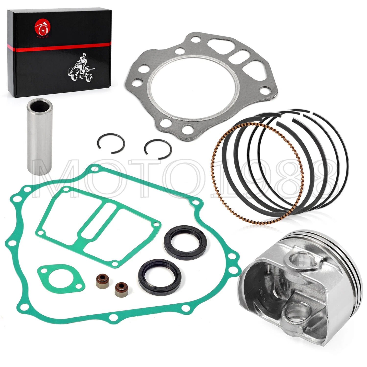 Engine Rebuild Piston Kit with Rings & Gasket Seal for Kawasaki Mule 600 610 (2005–2018)