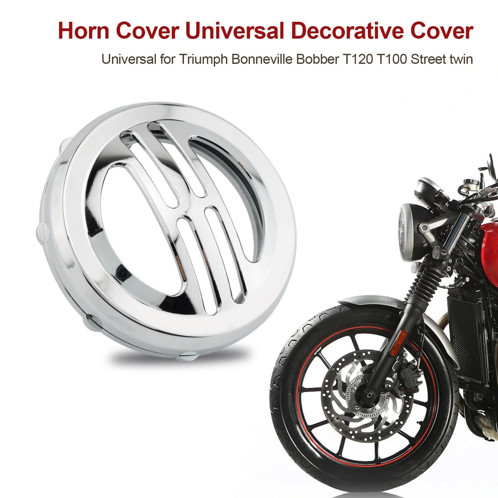 Horn Cover for Triumph Bobber T120 T100 Street Twin (Universal, Chrome)