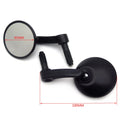 1 Pair Adjustable Black Round Bar End Rearview Side Mirrors for Cafe Racer
