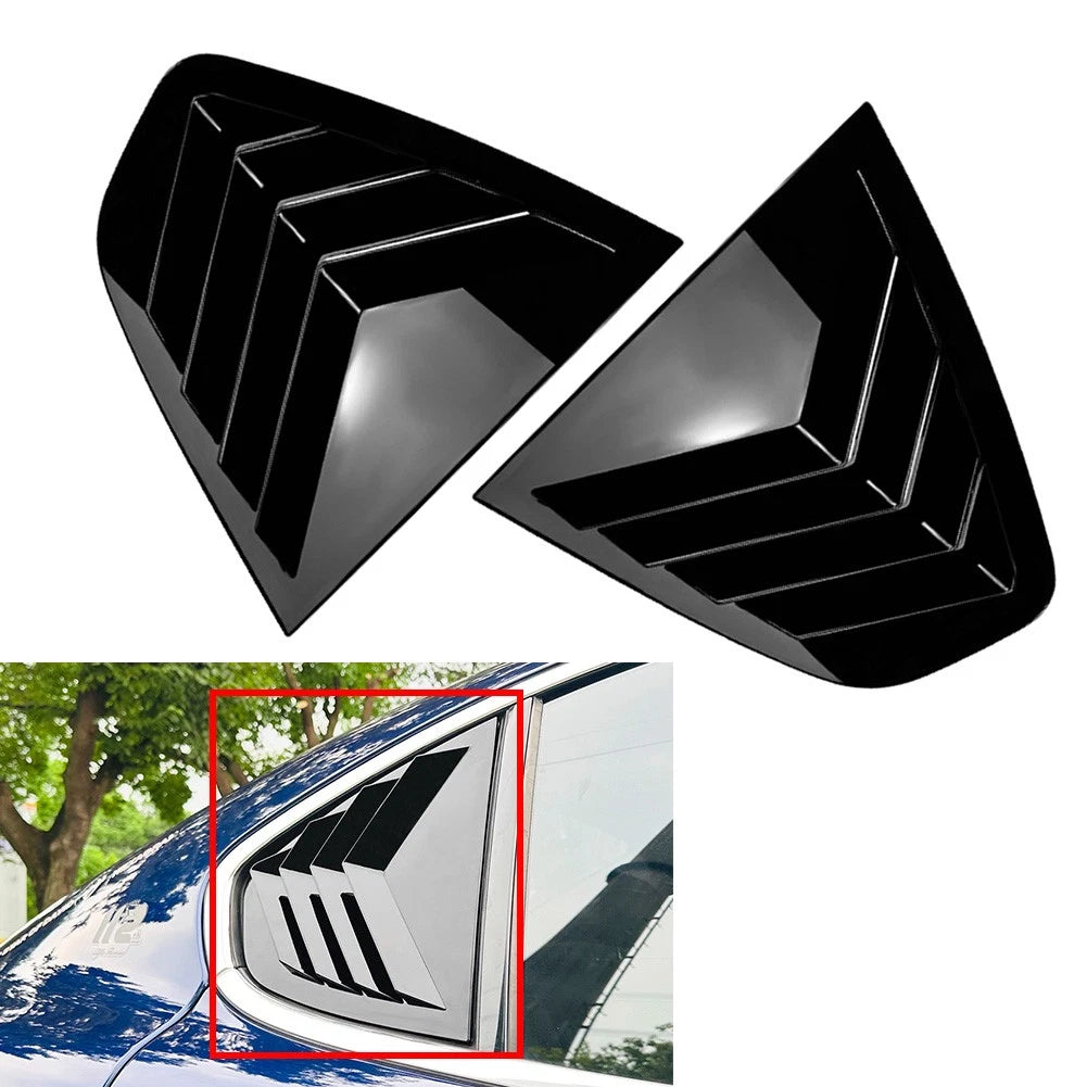 Glossy Black Rear Window Louver Shutter Cover Trim for Alfa Romeo Giulia (2015–2024)