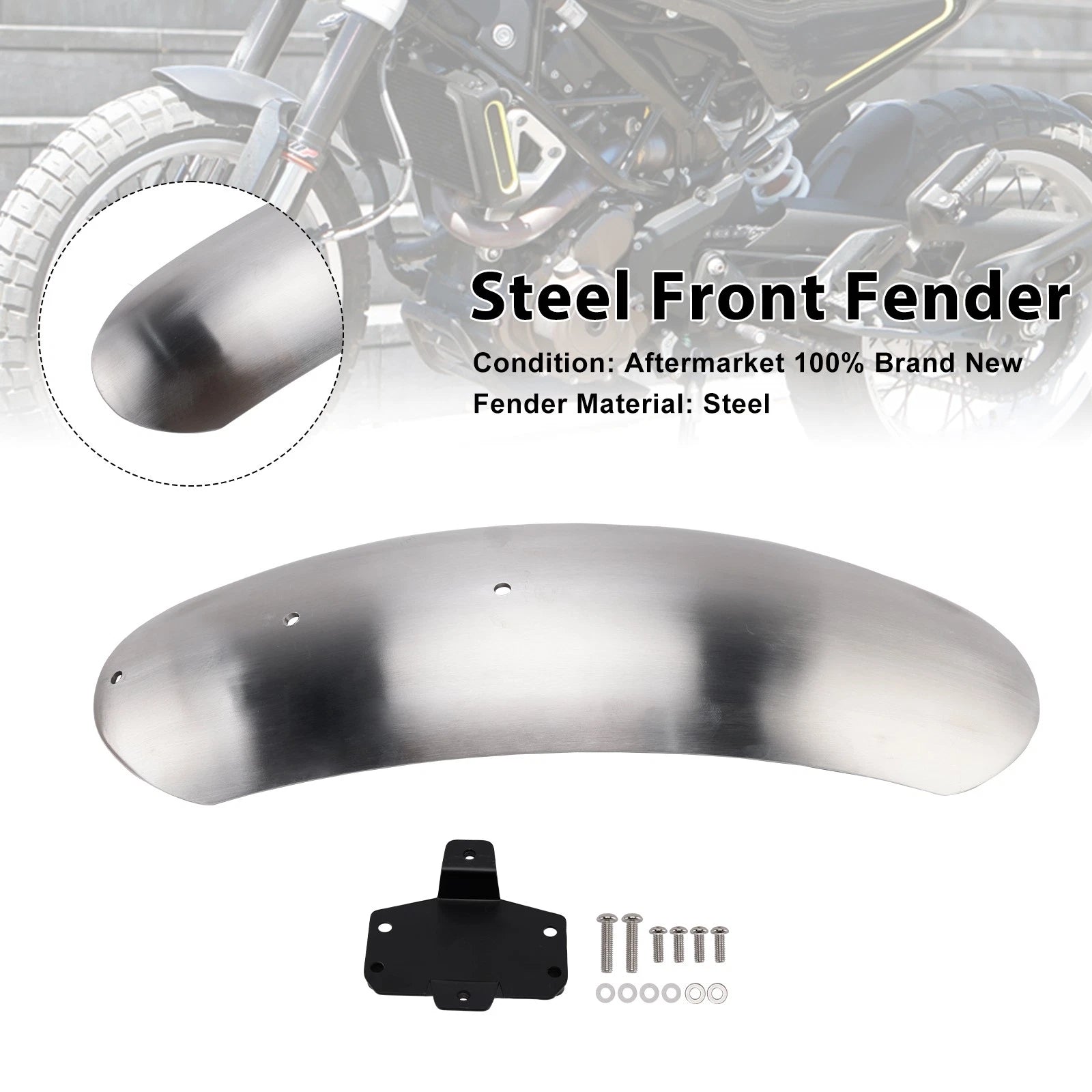 Steel Front Fender for Husqvarna Vitpilen 125 250 401 (2019–2023)