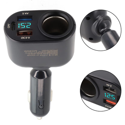 3 Port Car Charger for Quick Charging (2015–2023)