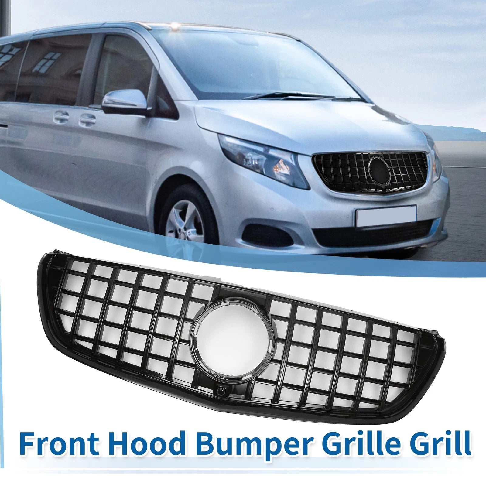 Front Upper Bumper Grille Grill for Mercedes-Benz V-Class W477 (2014–2024)