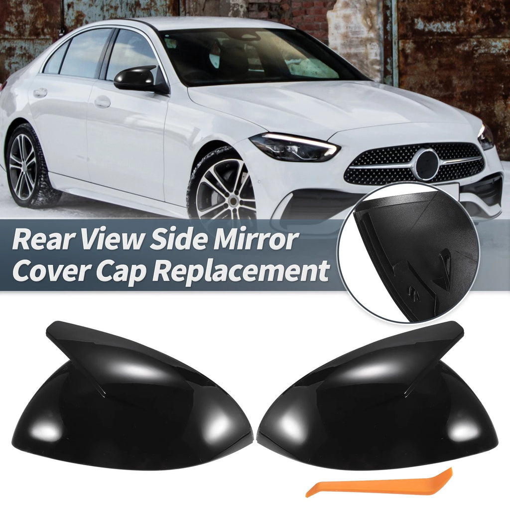 Rearview Mirror Cover Cap Gloss Black Replacement for Mercedes-Benz C Class (2021–2024)