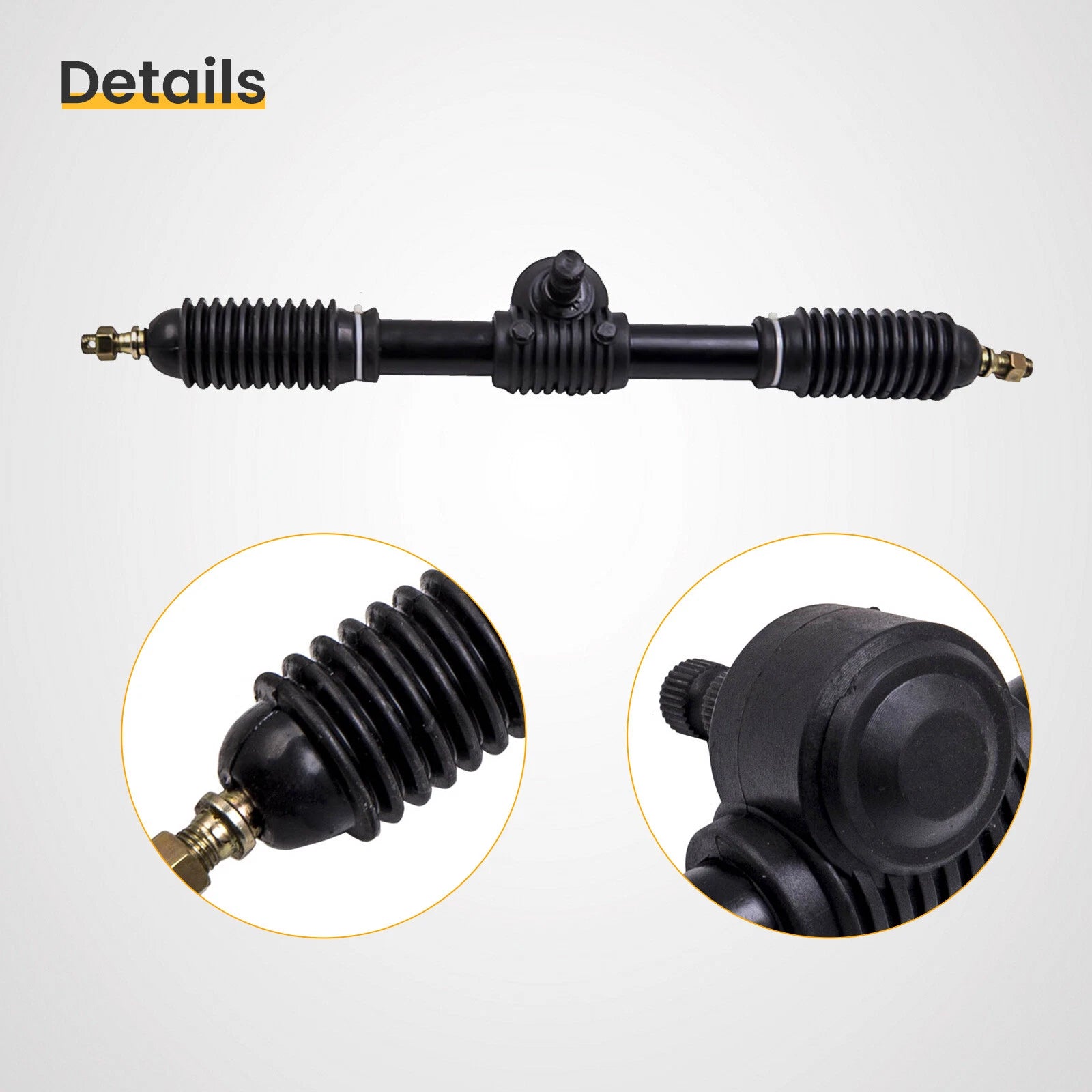 Steering Wheel Assembly + Adjustable Tie Rod Rack for Go Kart (110cc)