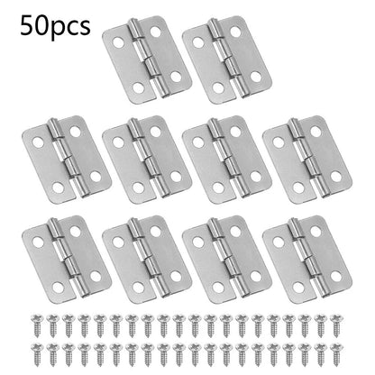 50Pcs 1816mm Silver Mini Hinge For Wooden Box Toolbox Jewelry Box Door Hardware