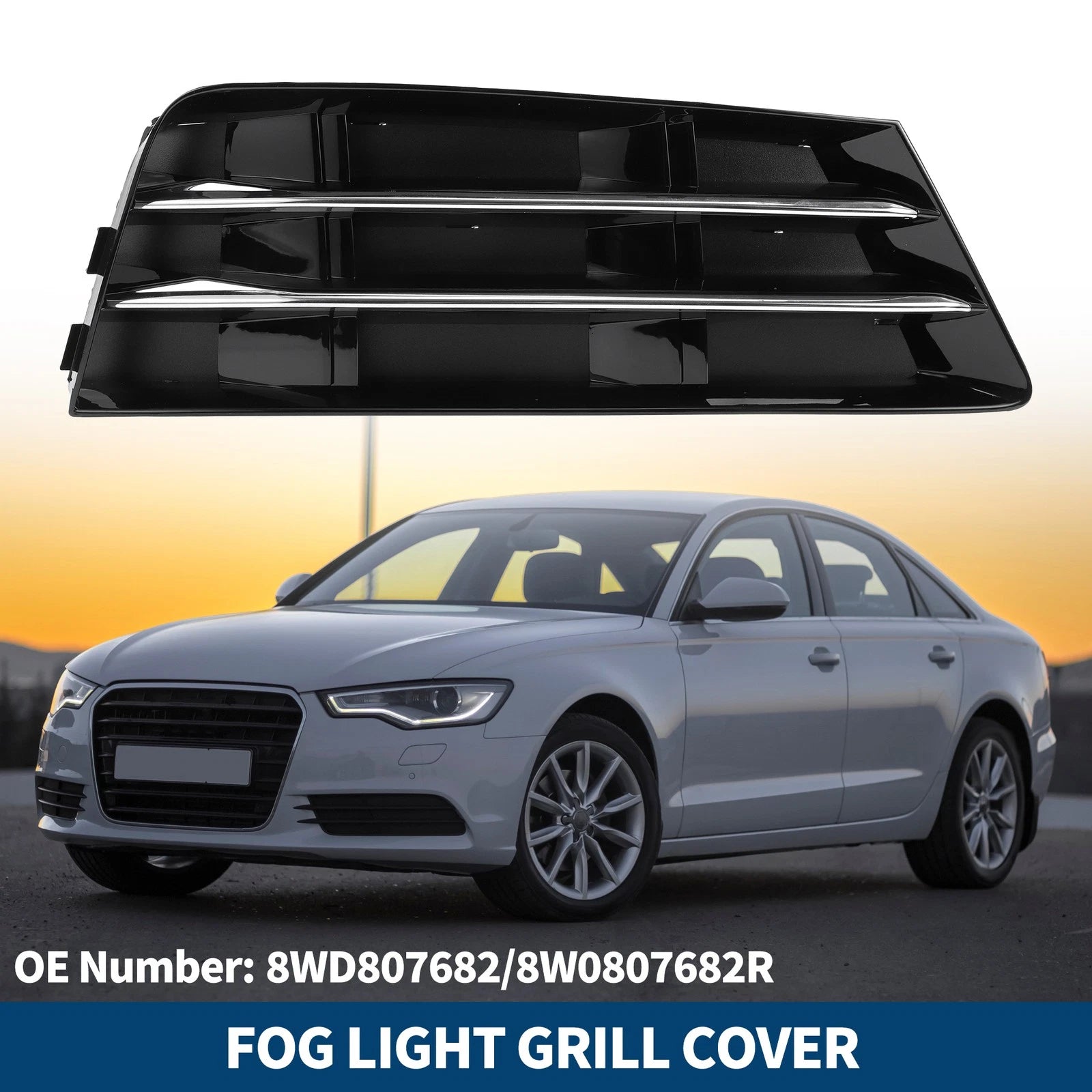 Fog Light Grill Front Right Replacement for Audi A4 B9 (2016–2019)