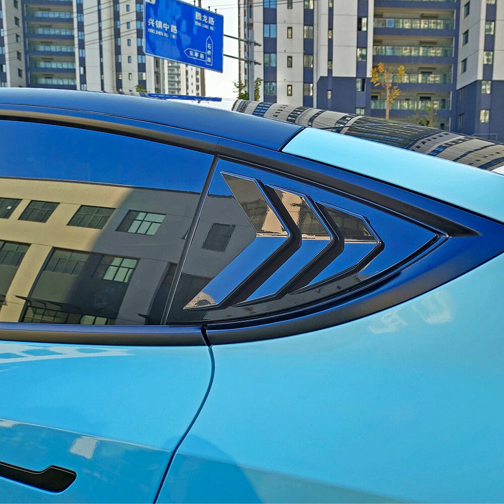 Gloss Black Side Window Louver Shutter Cover Trim for Tesla Model Y (2019–2026)