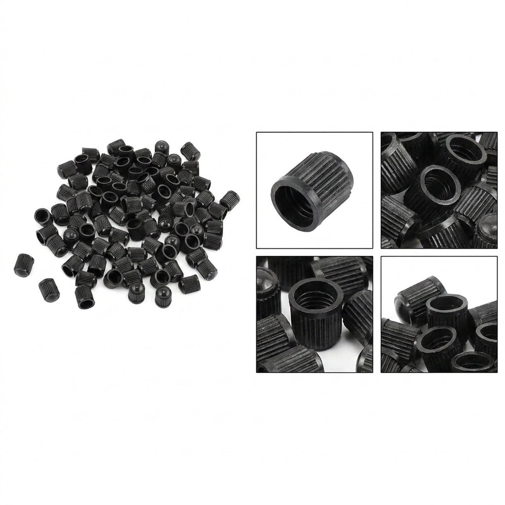 Replacement Tire Valve Cap for Motorcycles and Bicycles (Black)
