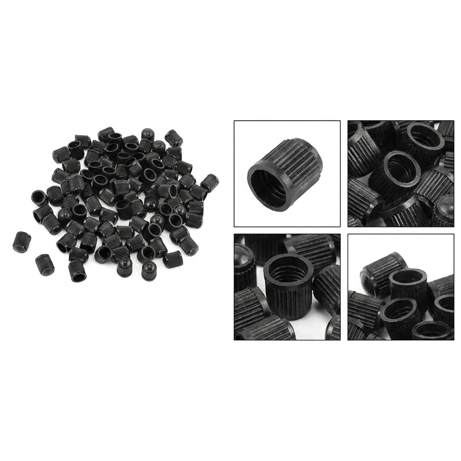 Replacement Tire Valve Cap for Motorcycles and Bicycles (Black)