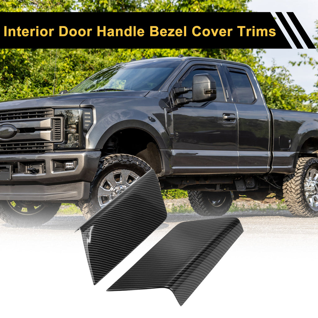Door Panel Handle Covers Carbon Fiber Pattern Pair for Ford F-150 (2021–2024)
