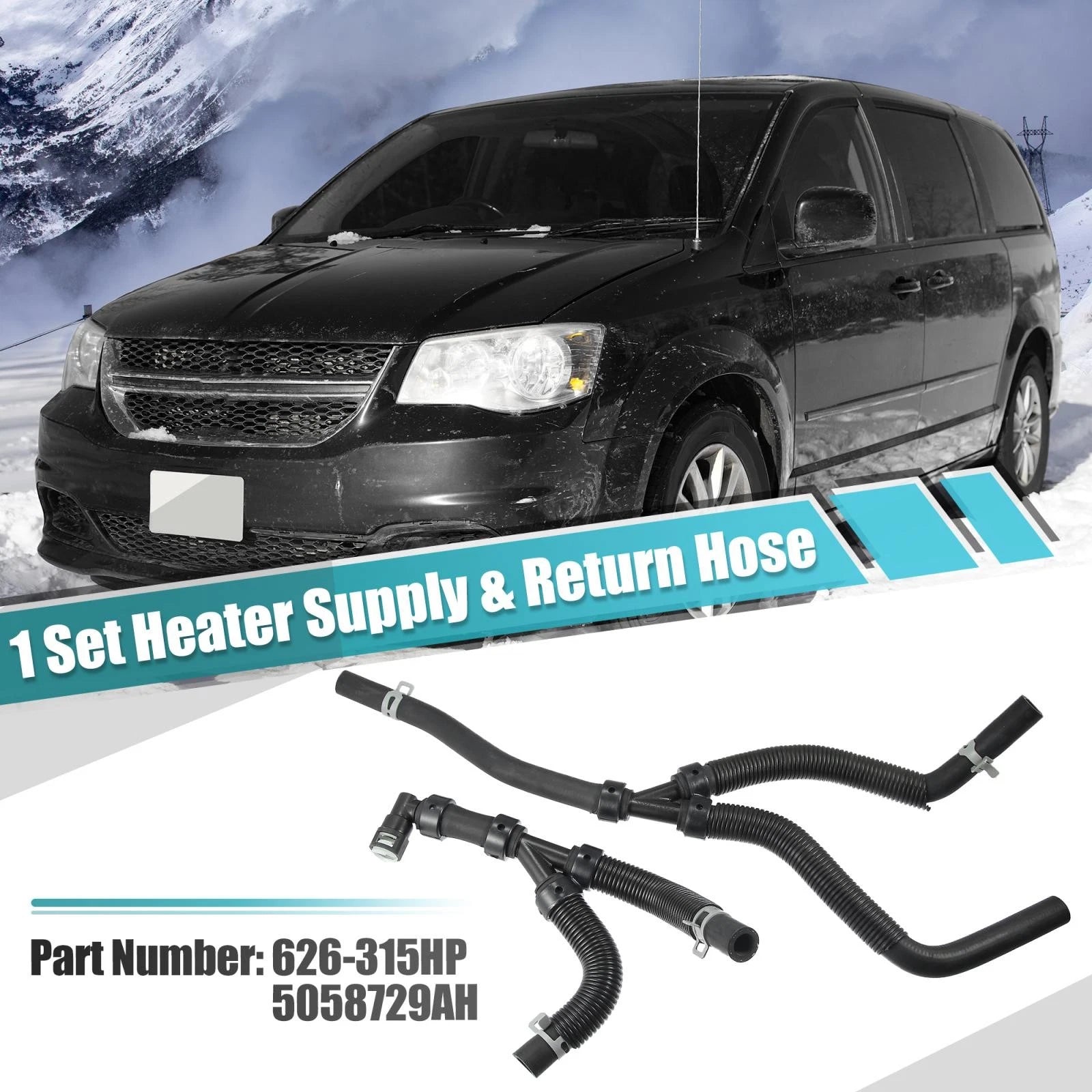 Heater Supply Return Hose Replacement for Chrysler Dodge Ram (1996–2001)