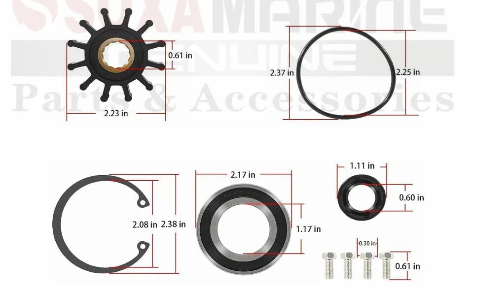 Raw Sea Water Pump Rebuild Kit for Volvo Penta (21212799, 21212800)