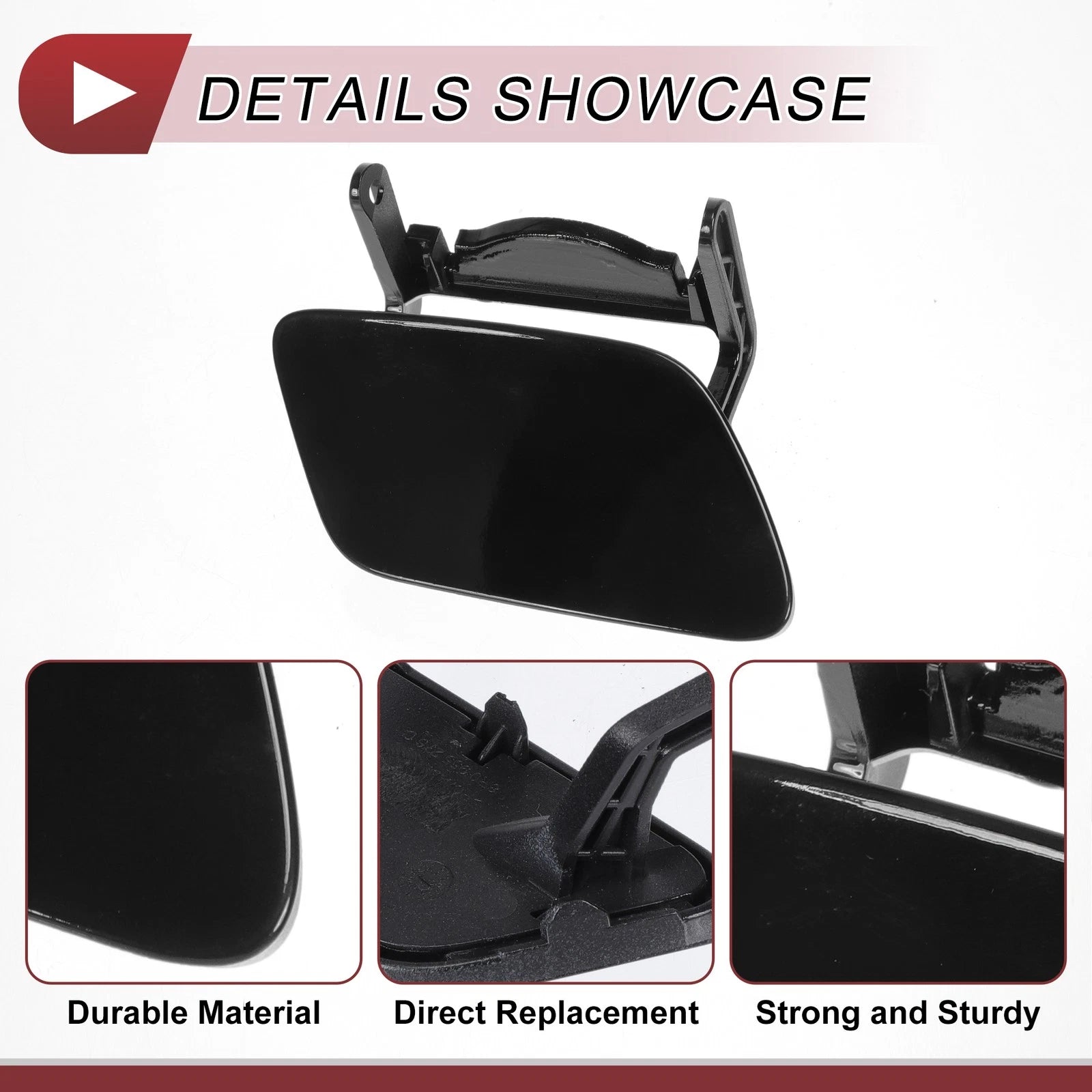 Front Right Washer Nozzle Cover Cap for Audi Q5 (2013–2017) 1 Pcs Black