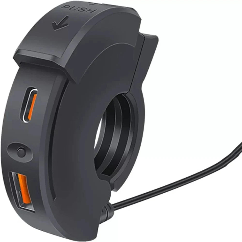Dual USB Fast Charger Adapter for Motorcycle Handlebar Mount (Universal)