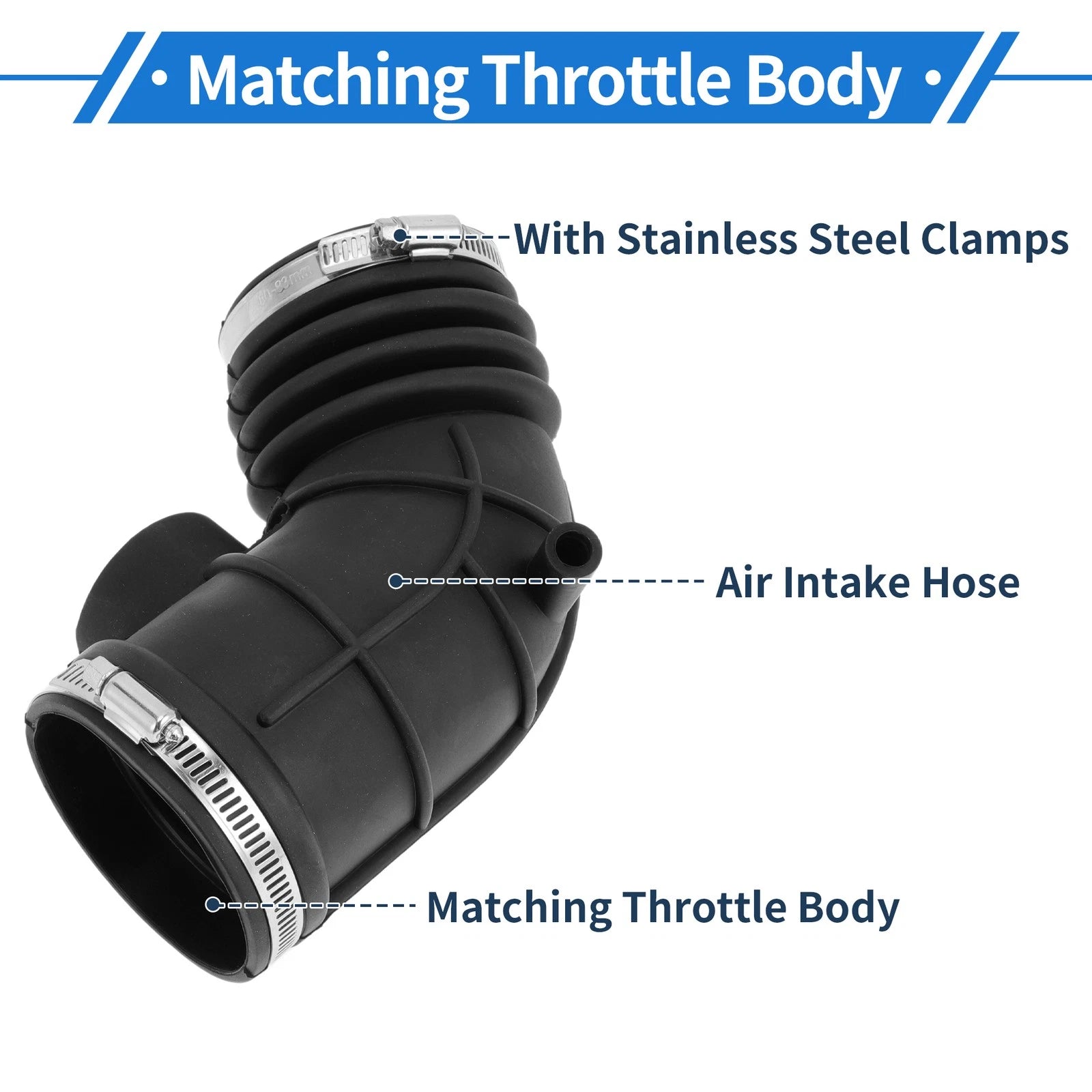 Engine Air Intake Hose with Clamps for BMW 525i E38 (2001–2003)