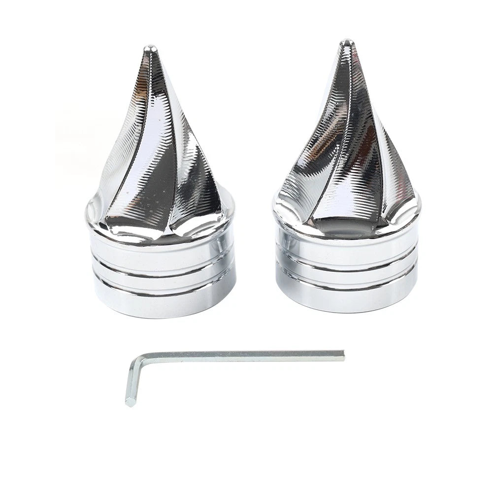2X Front Axle Cap Nut Covers for Harley Touring Electra Road Glide Road King