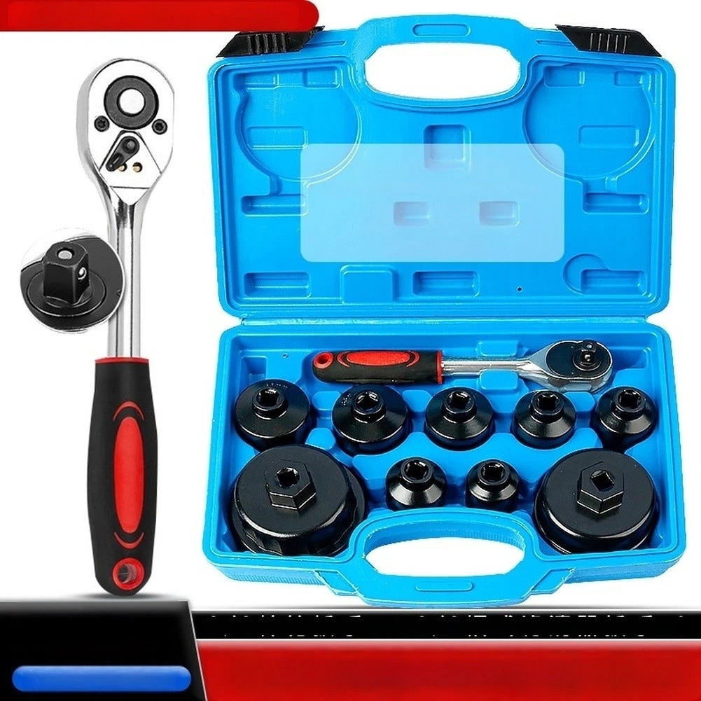 10pc Aluminum Cap Style Oil Filter Wrench Kit for Toyota Models