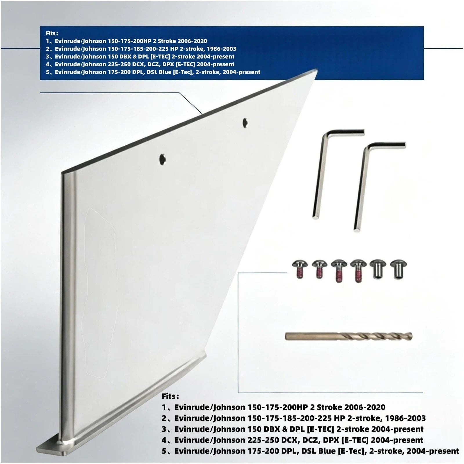 Skeg Guard for Evinrude Johnson 150 DBX & DPL E-TEC 2004–up