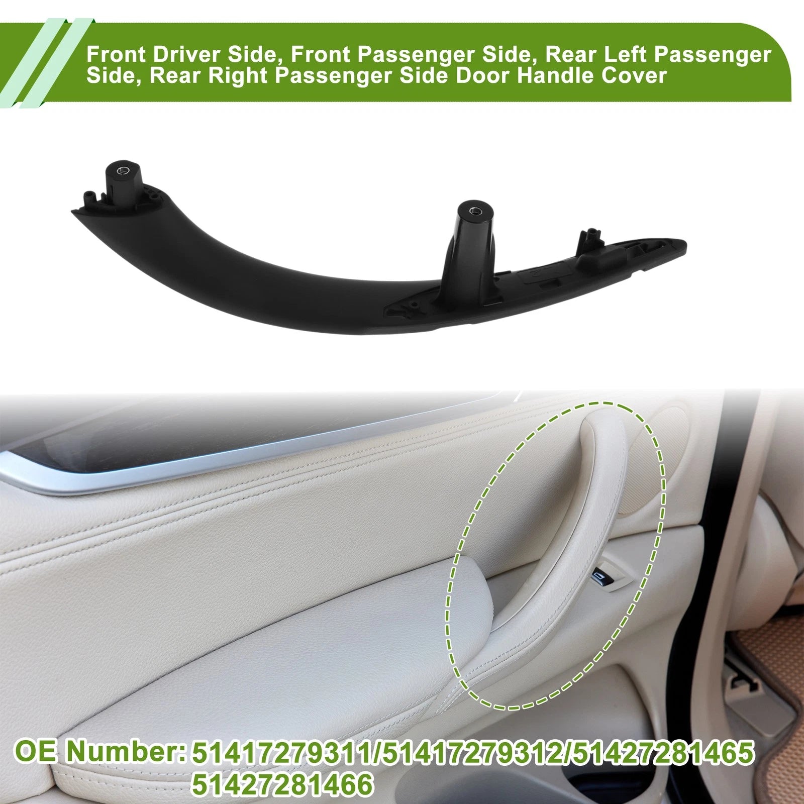 Door Panel Handle Pull Trim Cover Replacement for BMW 3 Series F30 F31 (2013–2018)