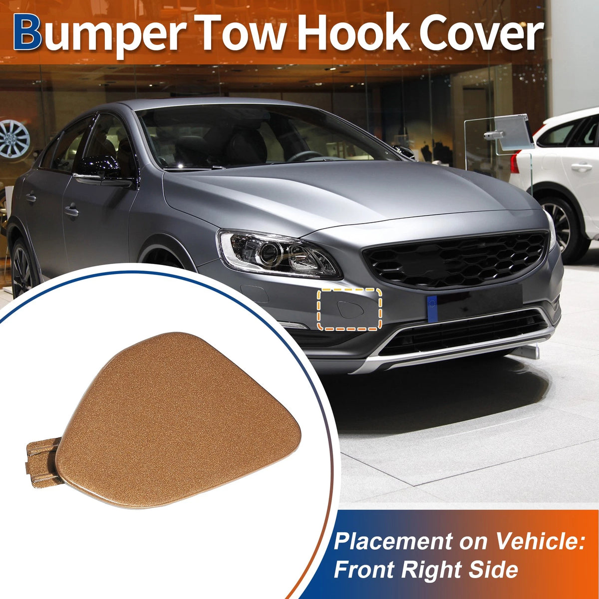 Tow Hook Cover for Volvo S60 (2014–2018) No. 39820294 Coppery