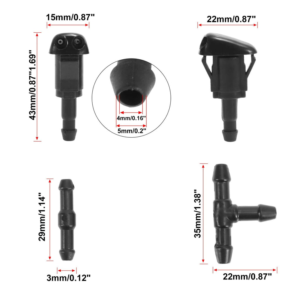 Windshield Washer Nozzle Kit 7pcs Replacement for Toyota Camry (2012–2024)