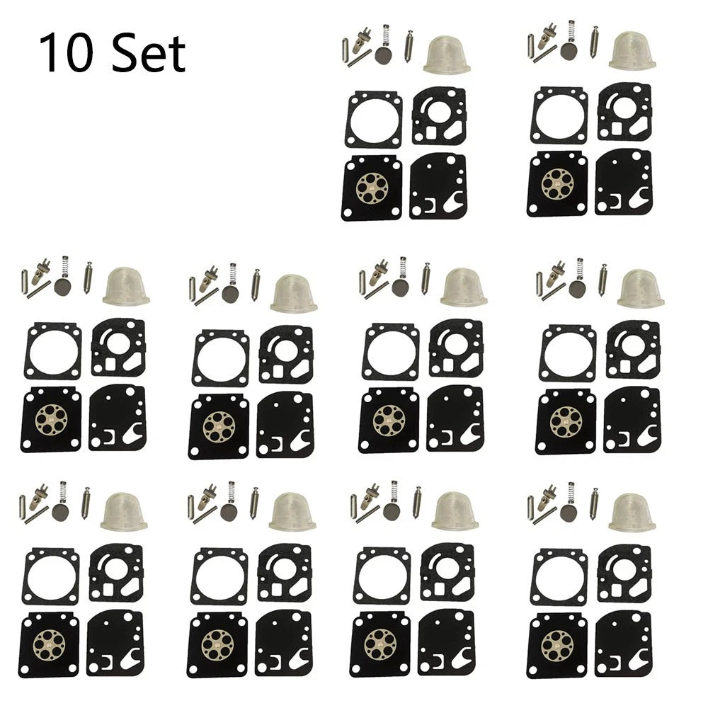 Set of 10 Carburetor Repair Kits for Zama C1U-W18 C1U-W18A C1U-W24