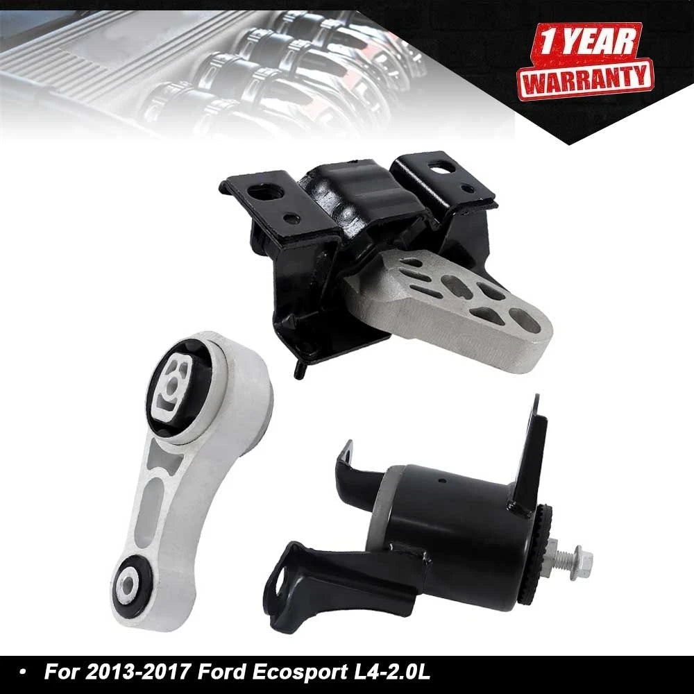 3X Engine Motor Mounts & Trans Mount for Ford Ecosport (2013–2017) L4-2.0L