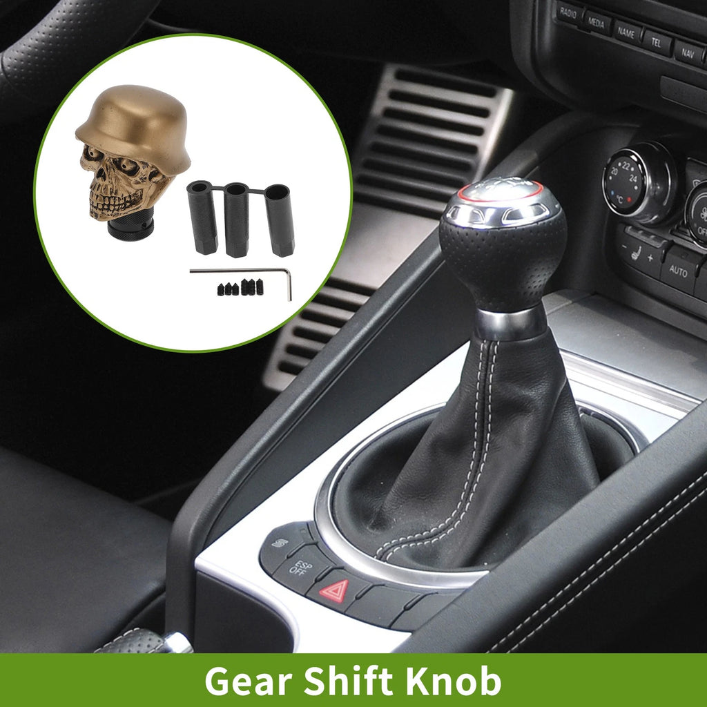 Skull Shift Knob with 3 Adapters for Universal Fit (Automatic/Manual)