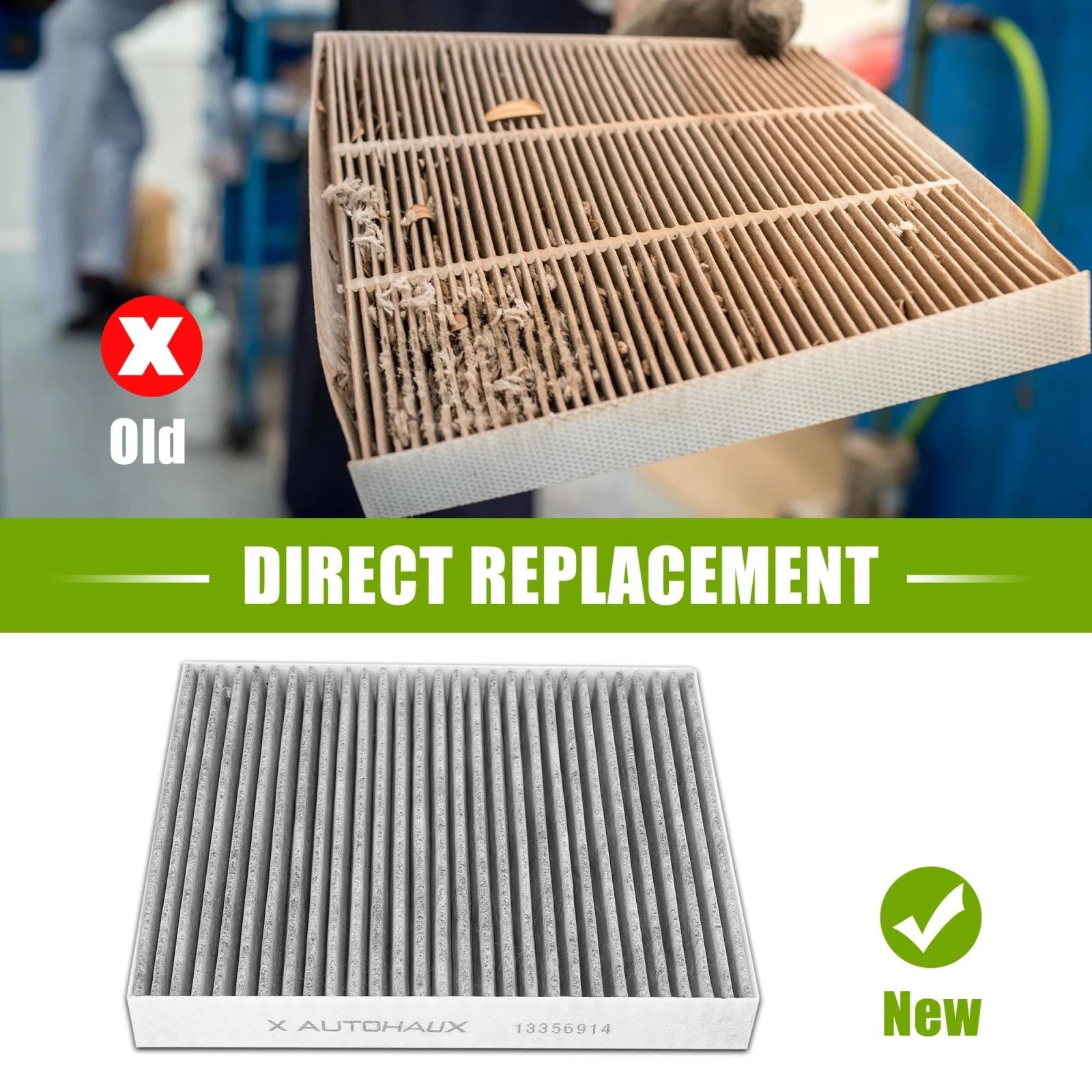 Cabin Air Filter Replacement Gray for Chevrolet Buick (2005–2018)
